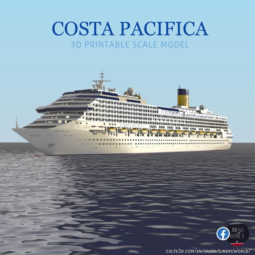 COSTA PACIFICA cruise ship printable model