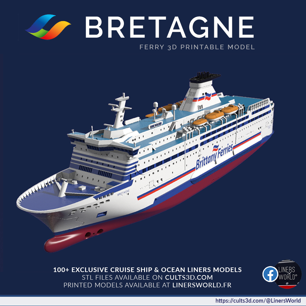 Ferry BRETAGNE Brittany Ferries print ready model