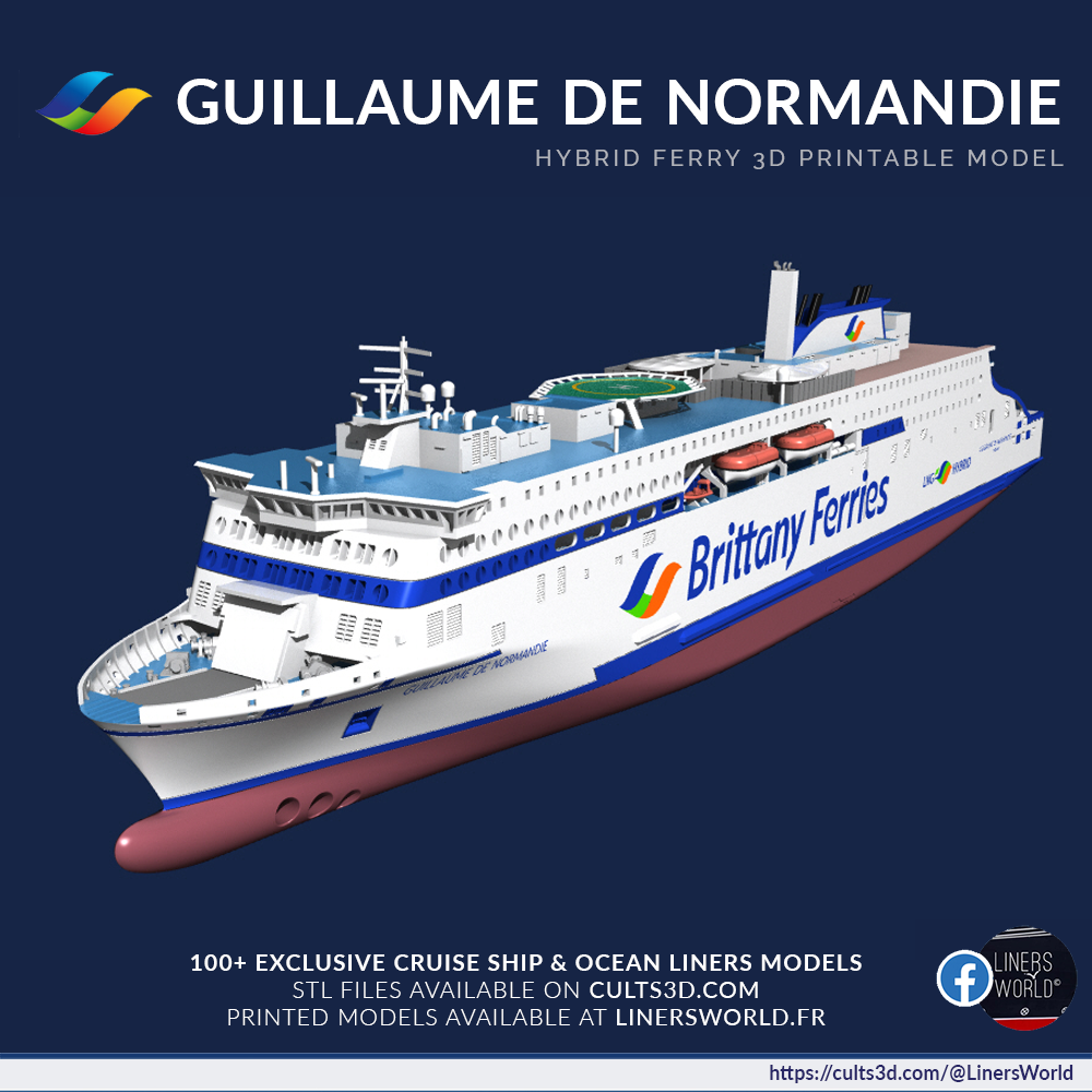 Ferry GUILLAUME DE NORMANDIE Brittany Ferries print ready model
