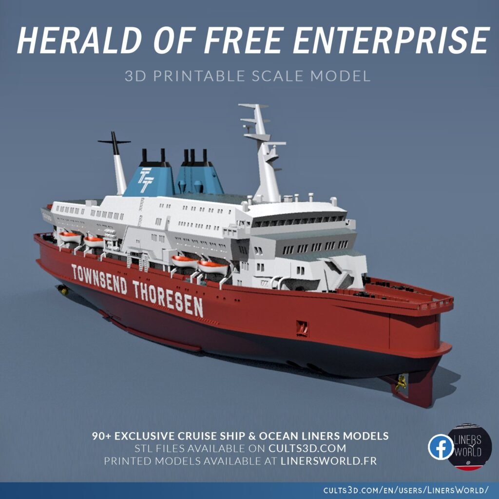 Herald of Free Enterprise disaster ferry print ready model