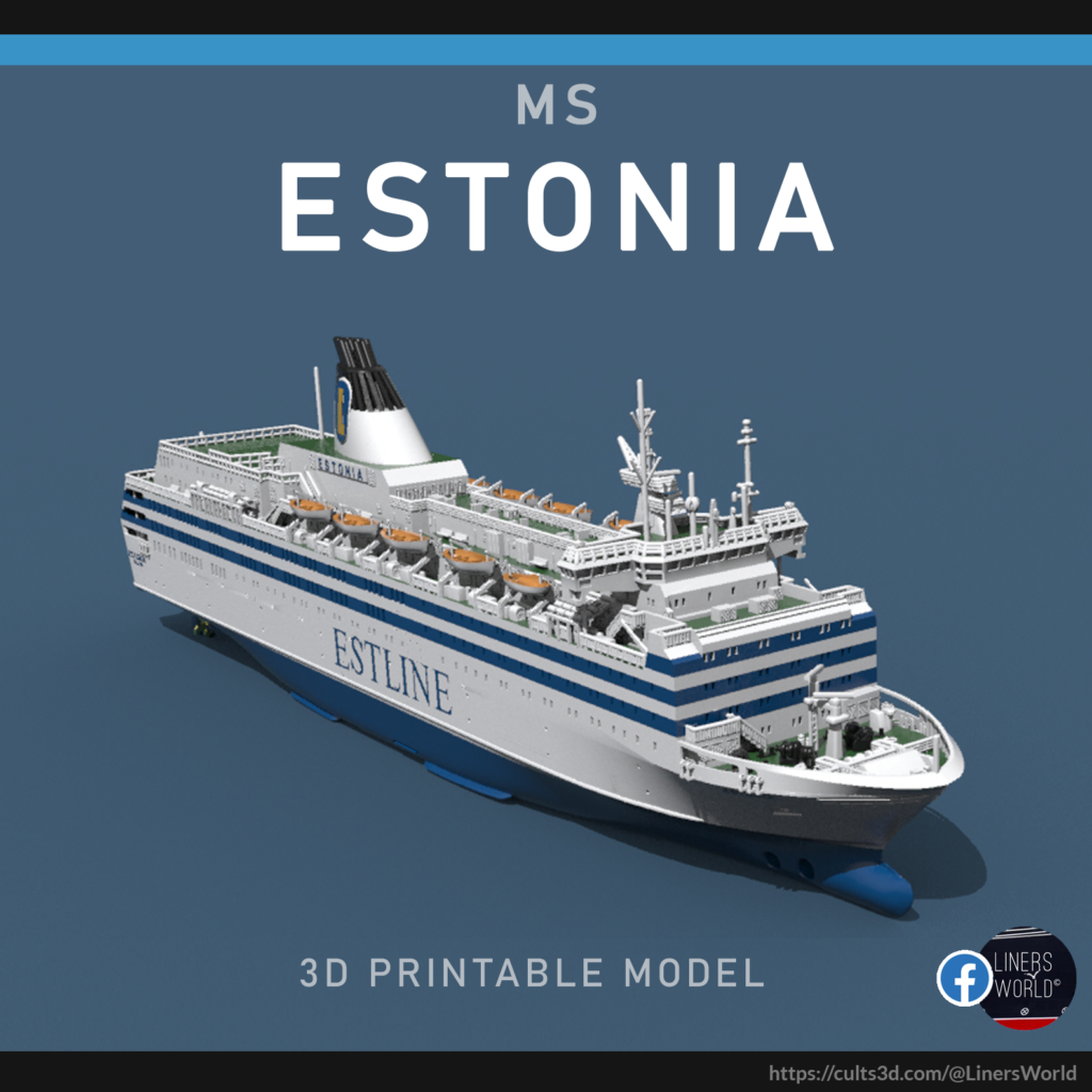 MS ESTONIA Ferry print ready model