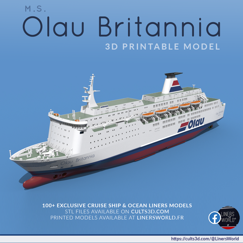MS Olau Britannia ferry print-ready model