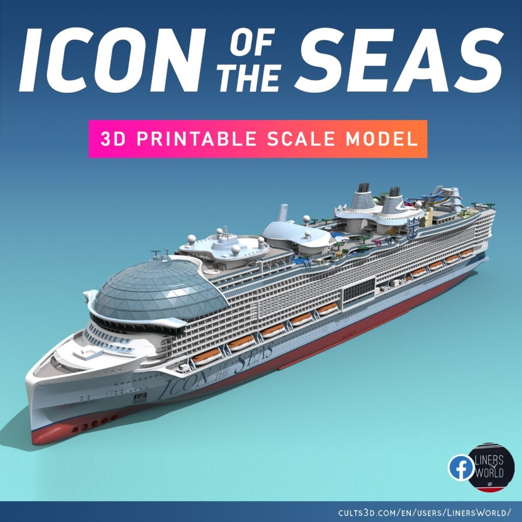 ICON OF THE SEAS - The largest cruise ship in the world print ready model