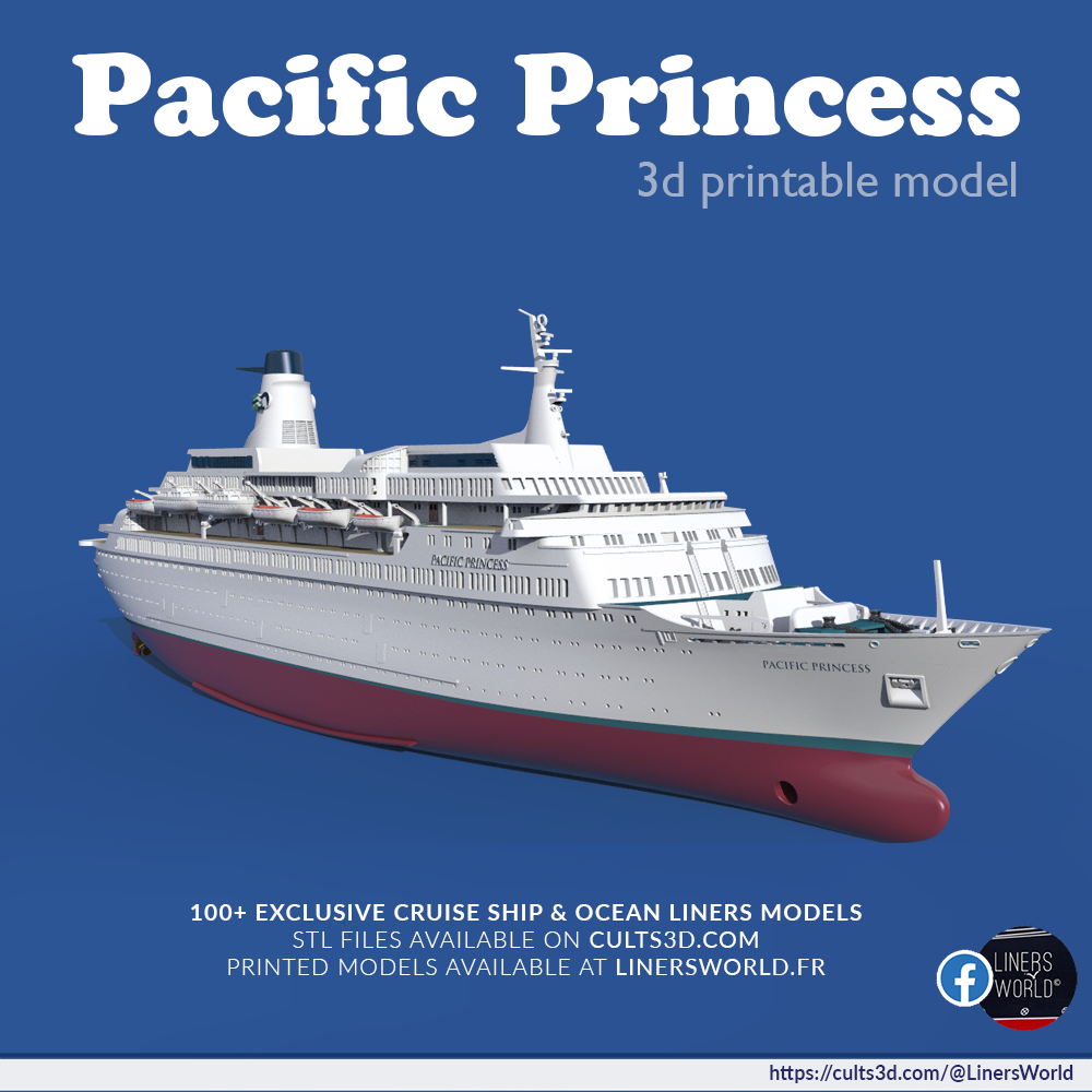 MS PACIFIC PRINCESS, "the Love Boat" print ready model