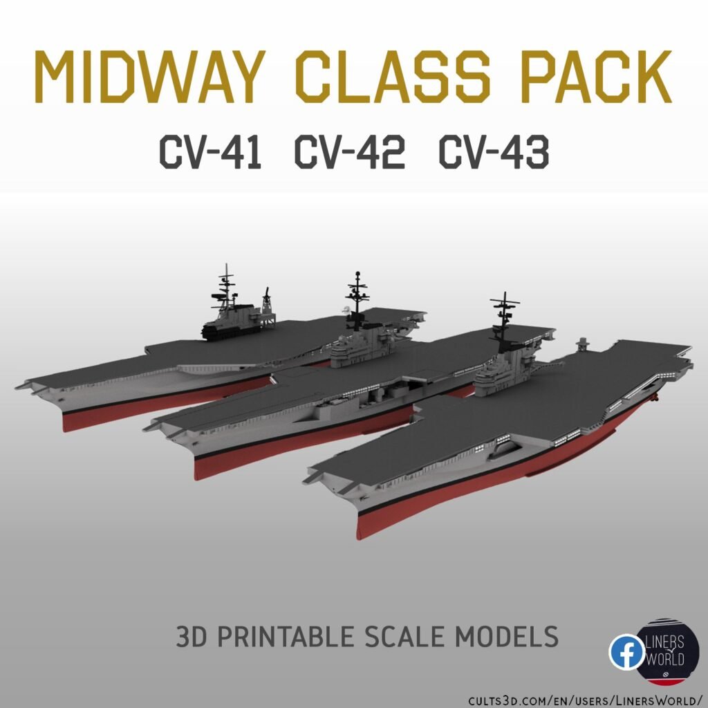 MIDWAY CLASS AIRCRAFT CARRIERS PACK CV41 CV42 CV43