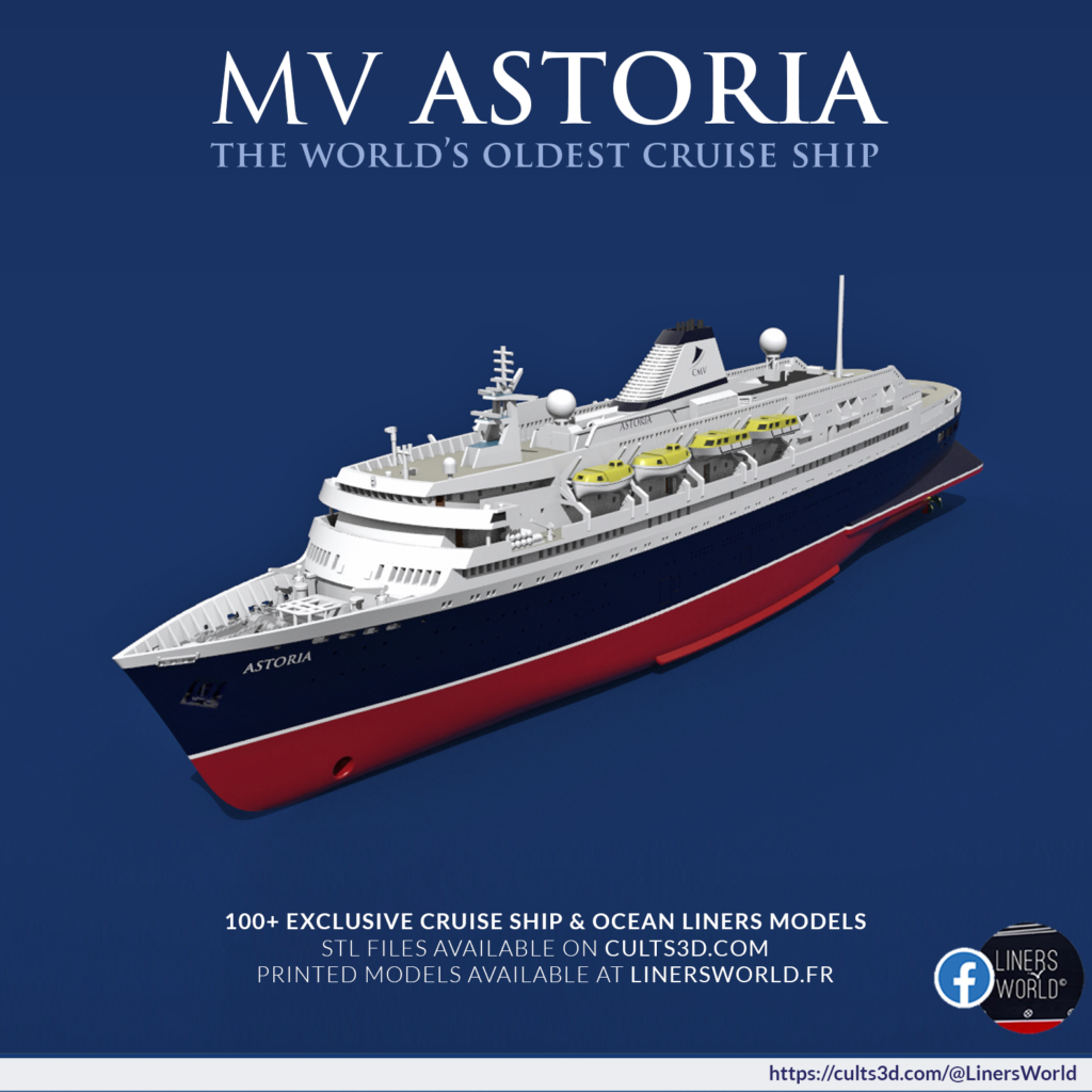 MV ASTORIA, ex-Stockholm, the world's oldest cruise ship print ready model