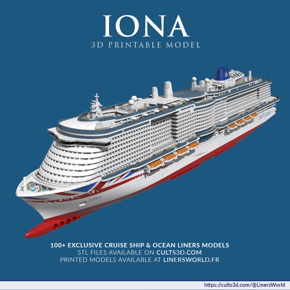 P&O IONA cruise ship print ready model