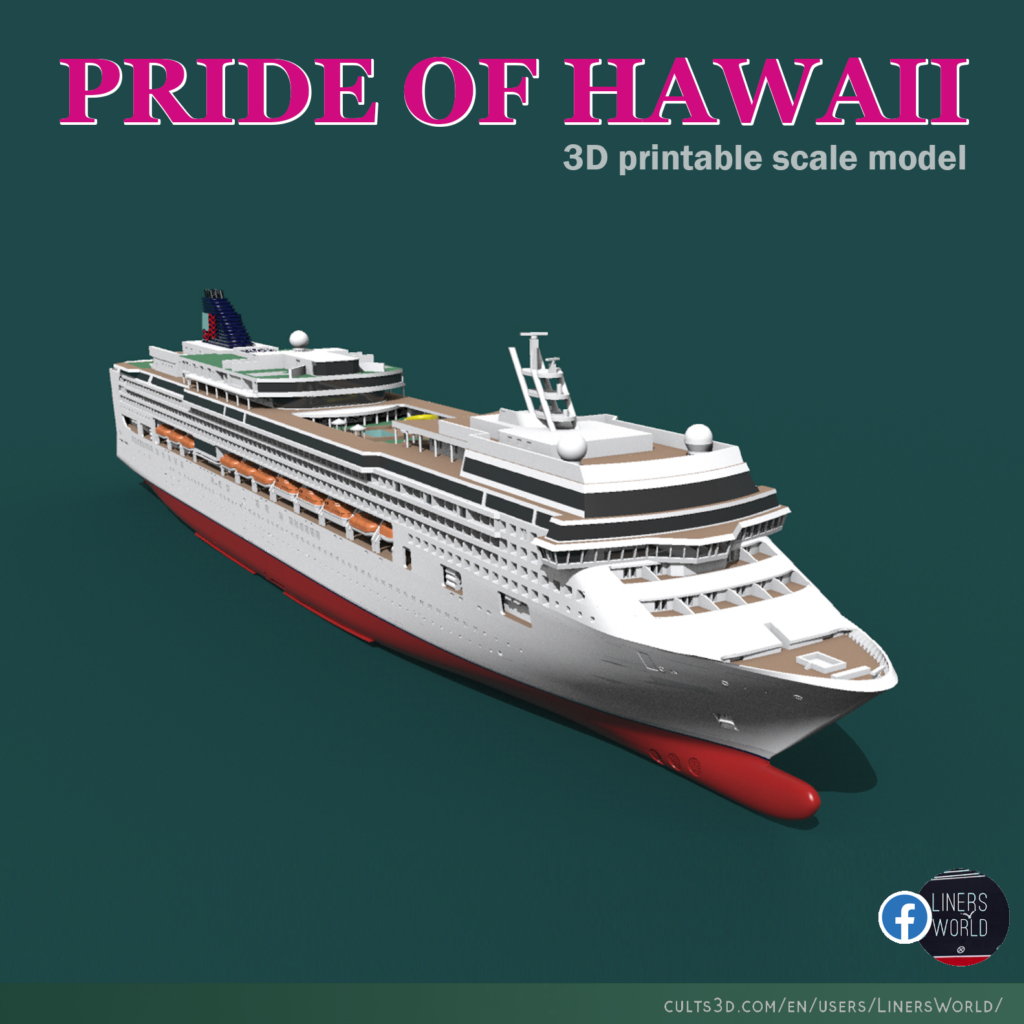 Pride of Hawaii NCL cruise ship printable model