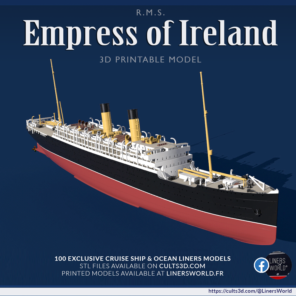 RMS EMPRESS OF IRELAND, the "Canadian Titanic" print ready model
