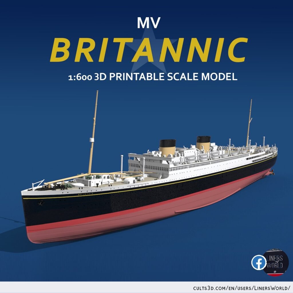 MV BRITANNIC (1930), the last White Star liner in service 1-600 3d printable model
