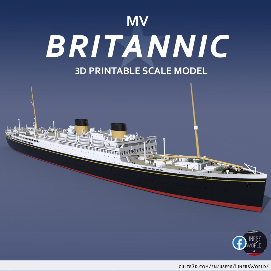 MV BRITANNIC (1930), the last White Star liner in service 3d printable model