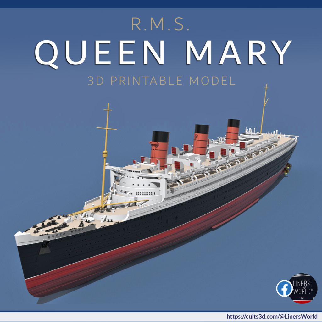 RMS QUEEN MARY ocean liner print-ready model