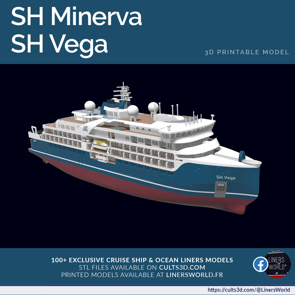 SH MINERVA or SH VEGA Swan Hellenic exploration cruise ship print ready model