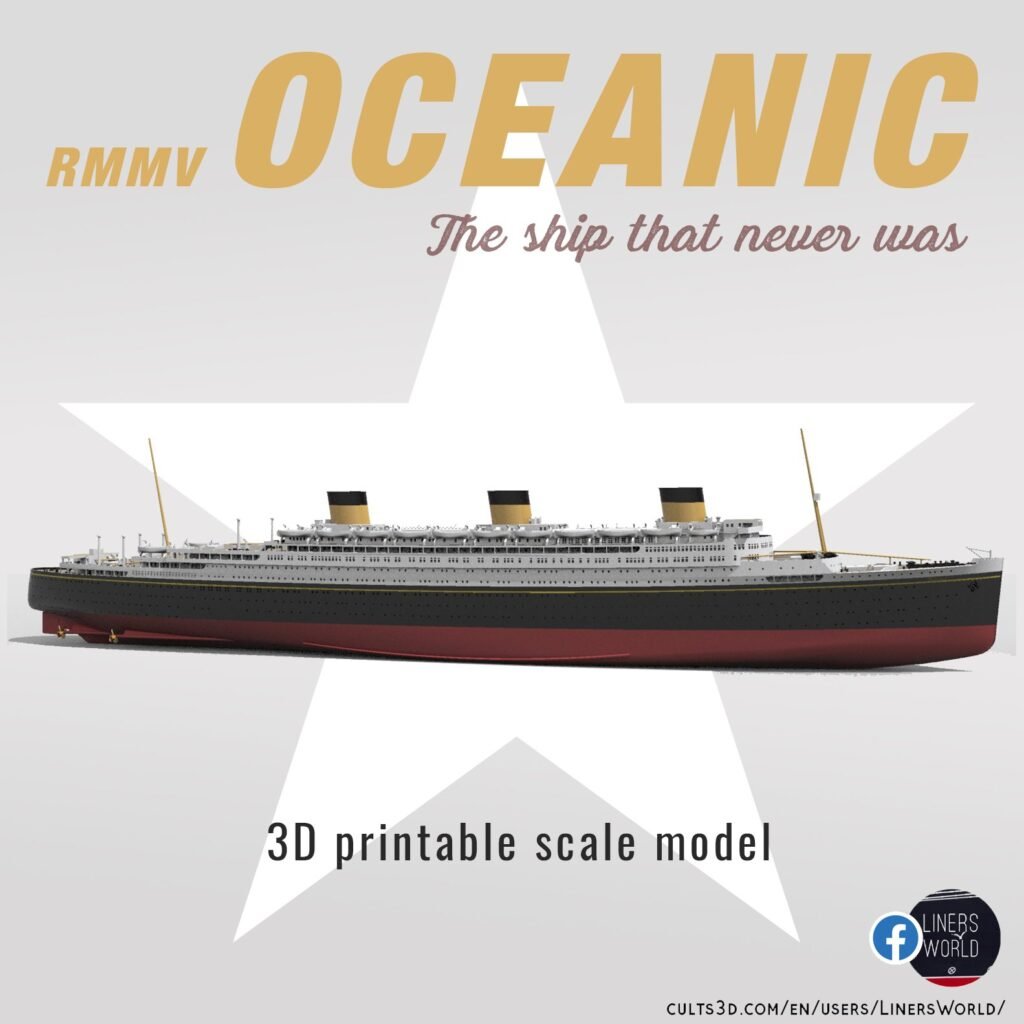Print ready RMMV OCEANIC III, White Star Line's mega ocean liner which never was