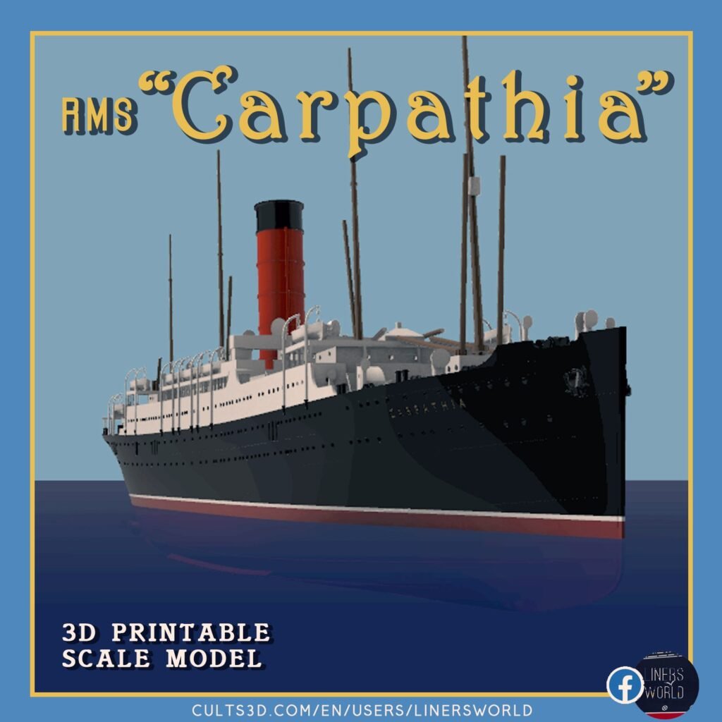 RMS Carpathia full hull and waterline printable model