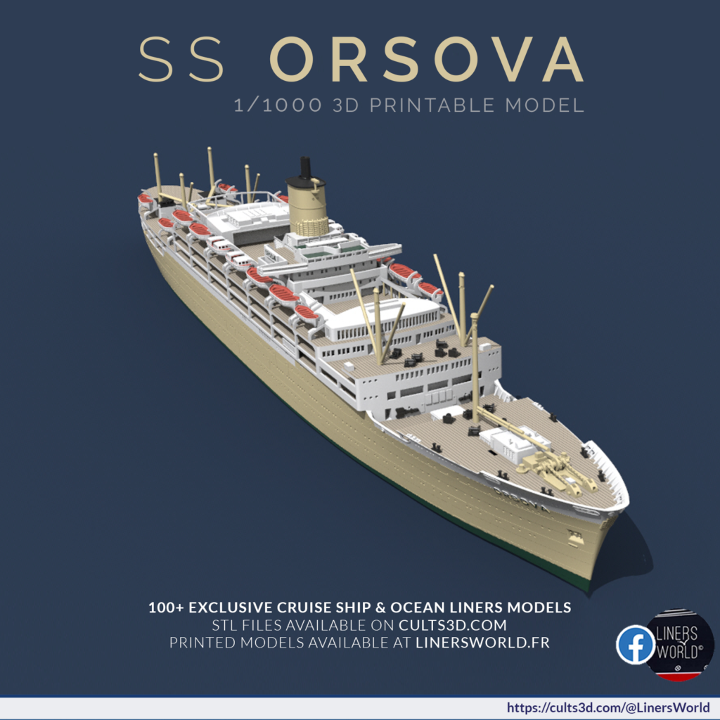 SS ORSOVA ocean liner high detail print ready model