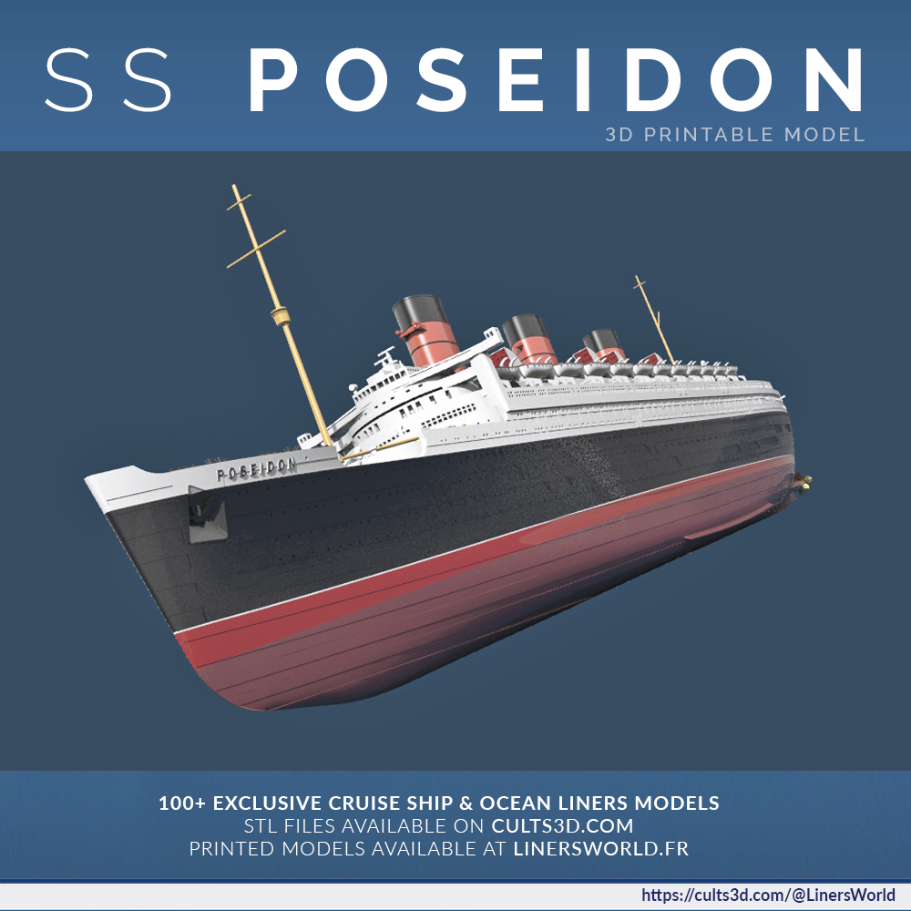 SS POSEIDON 1972 movie print ready model