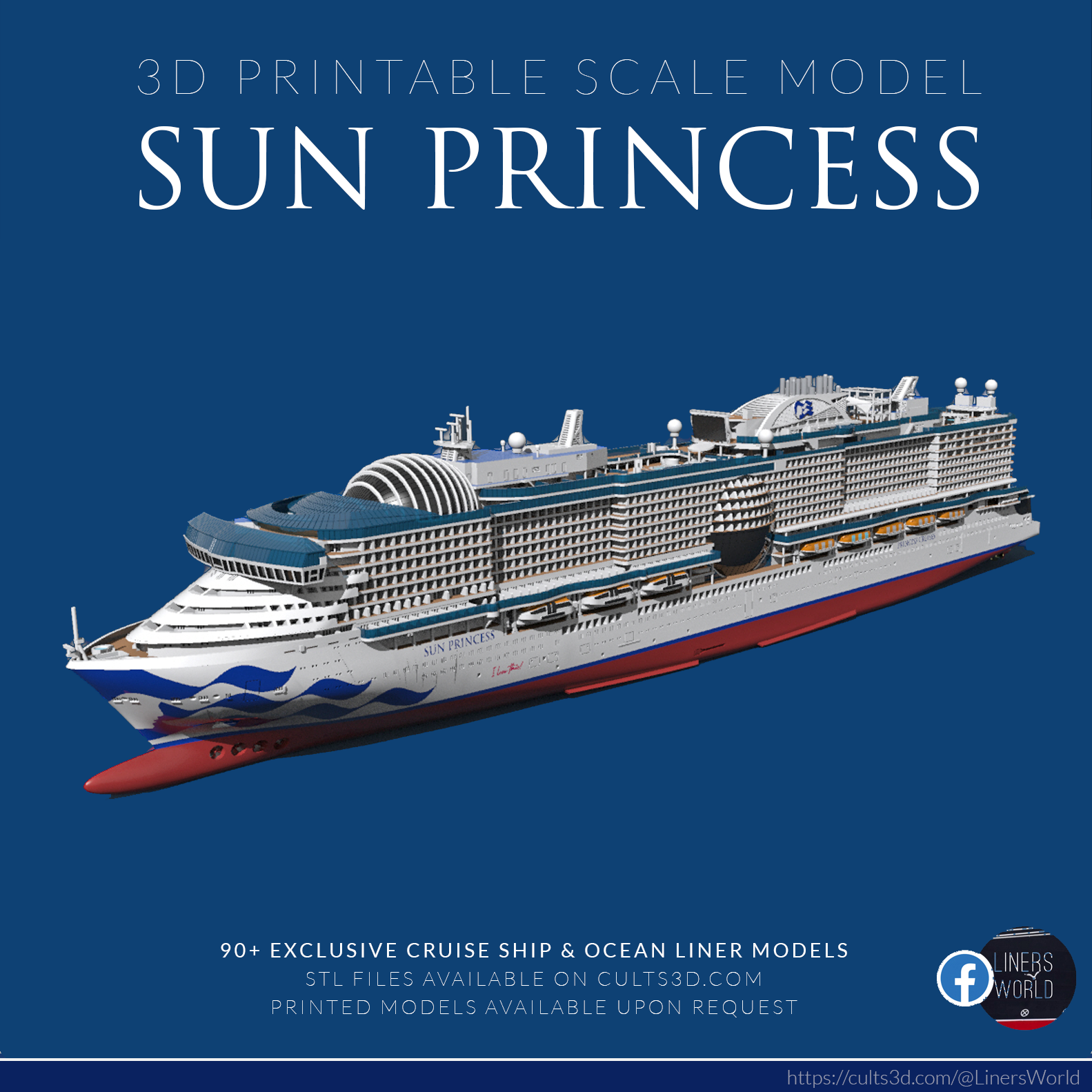 SUN PRINCESS (2024) cruise ship print ready model