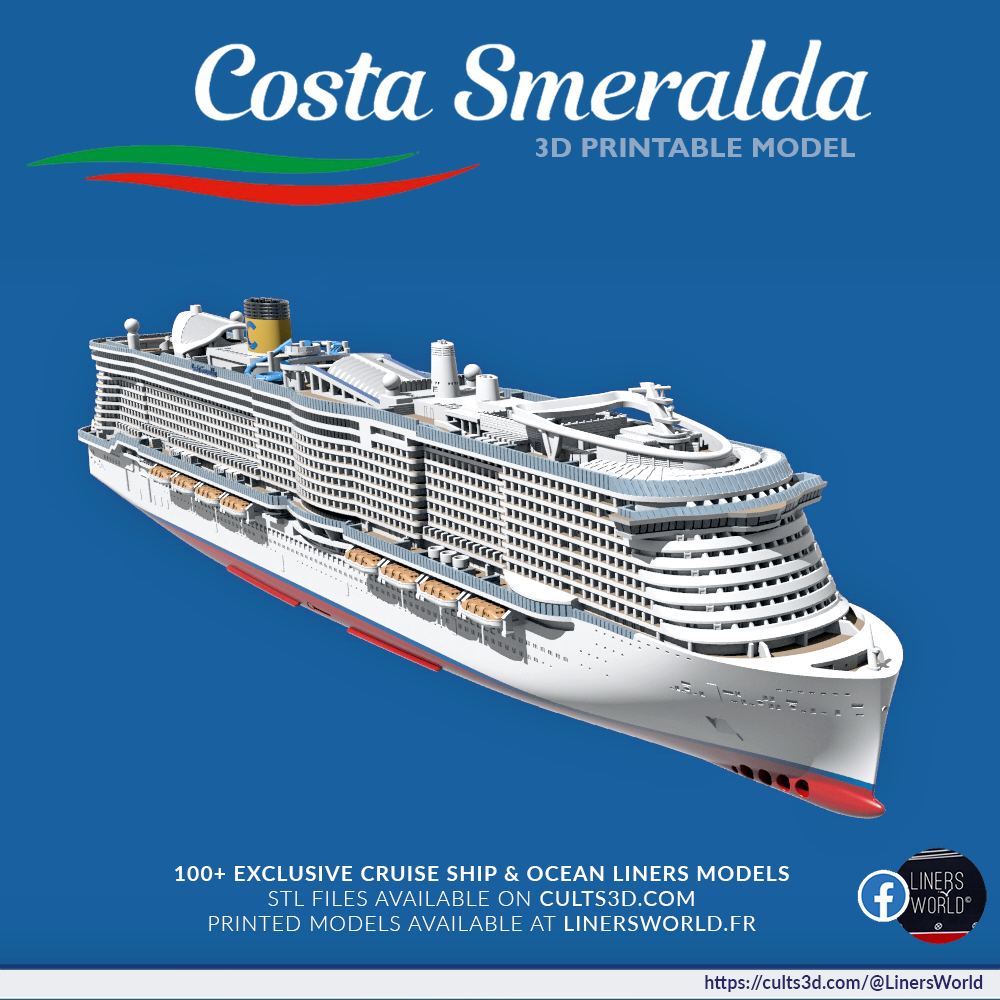 COSTA SMERALDA cruise ship print ready model