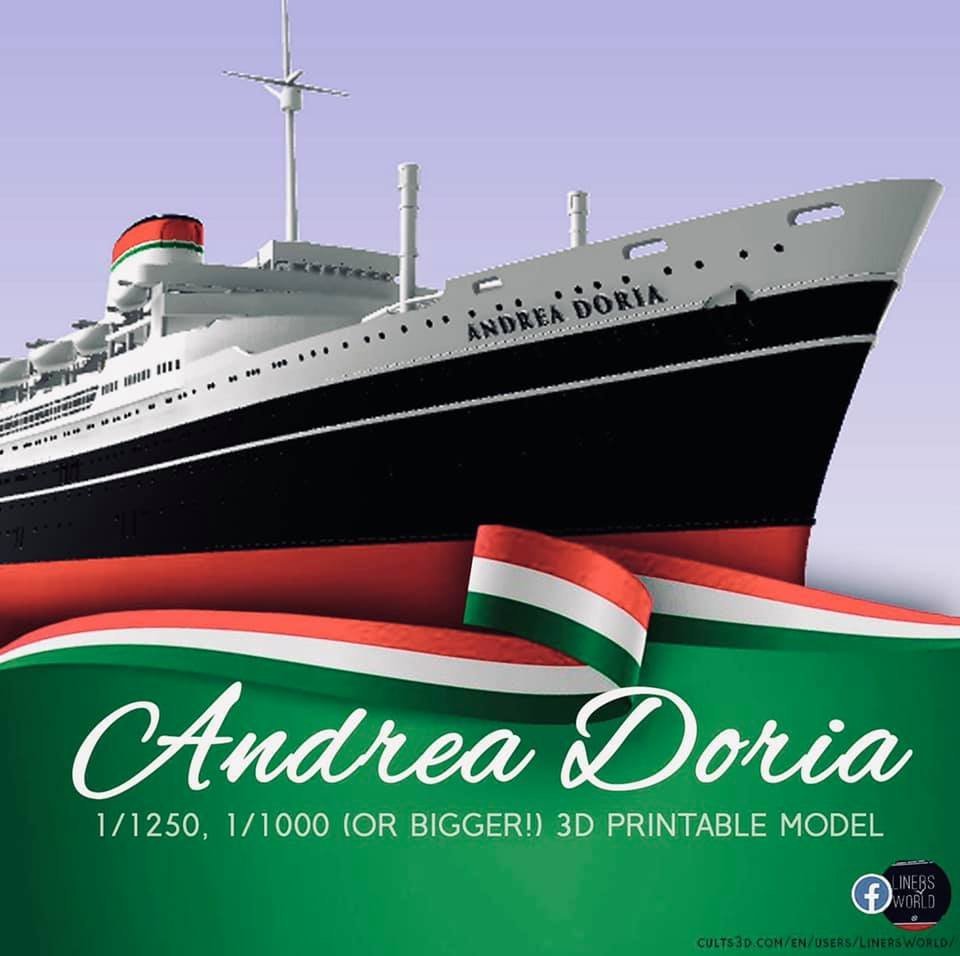 SS Andrea Doria Ocean Liner, full hull and waterline versions