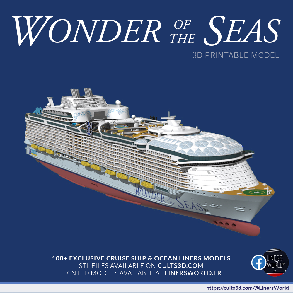 WONDER OF THE SEAS Royal Caribbean cruise ship print ready model