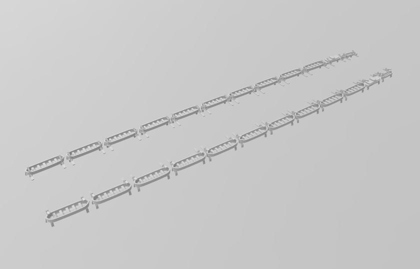 SS France lifeboats and davits (1/600)