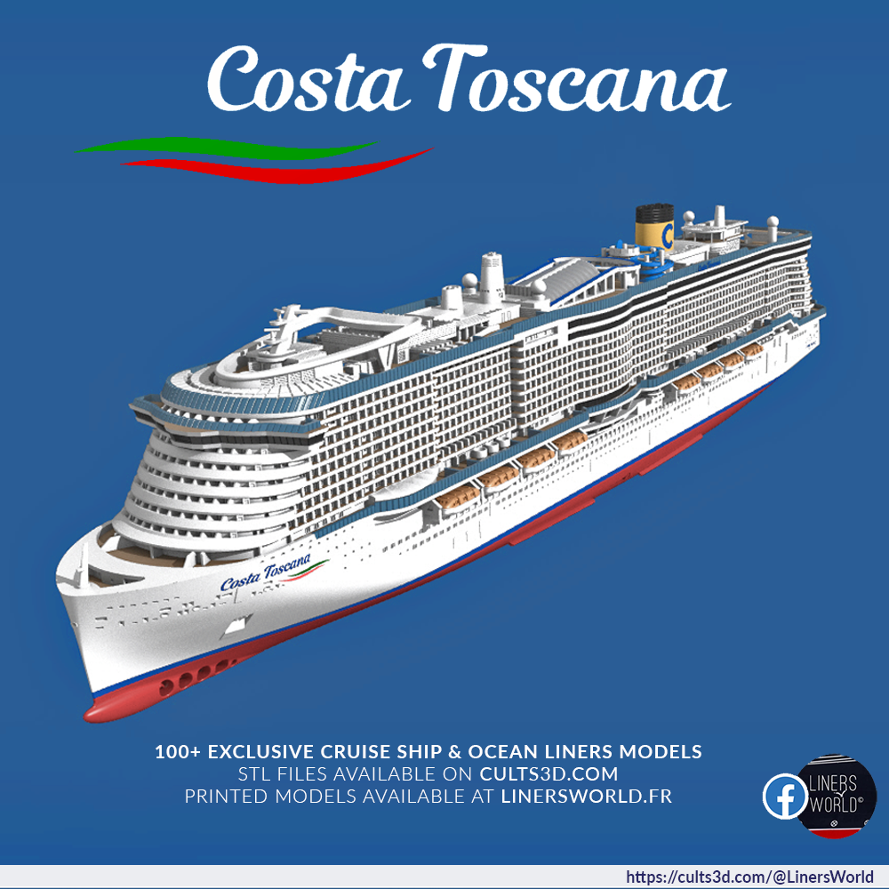 COSTA TOSCANA cruise ship print ready model