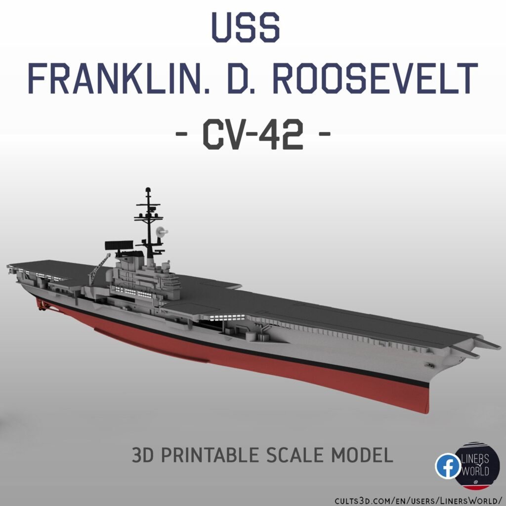 USS FRANKLIN D. ROOSEVELT CV42 aircraft carrier print ready model