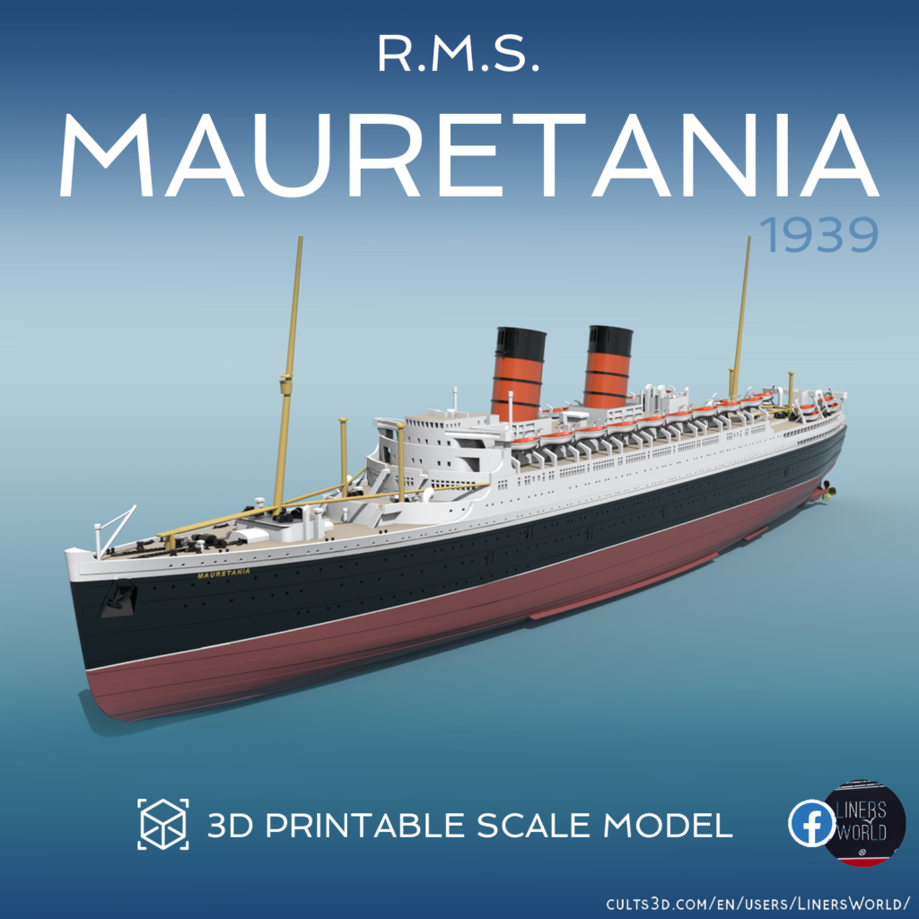 Cunard's second RMS MAURETANIA - ocean liner 3D print ready model
