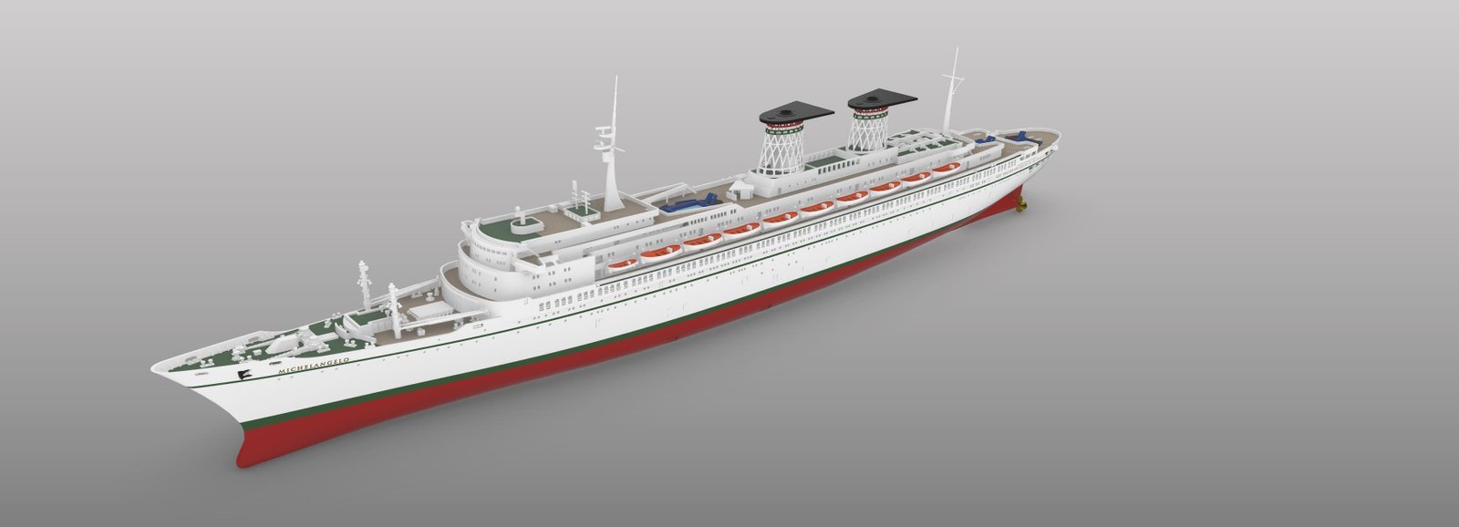 SS MICHELANGELO Italian ocean liner model kit - Image 2