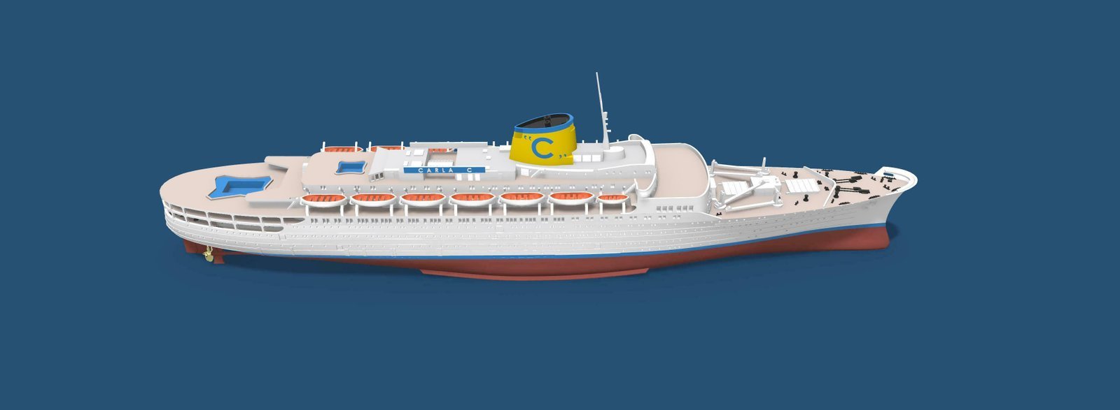 CARLA C. Costa Line cruise ship print-ready model - Image 3