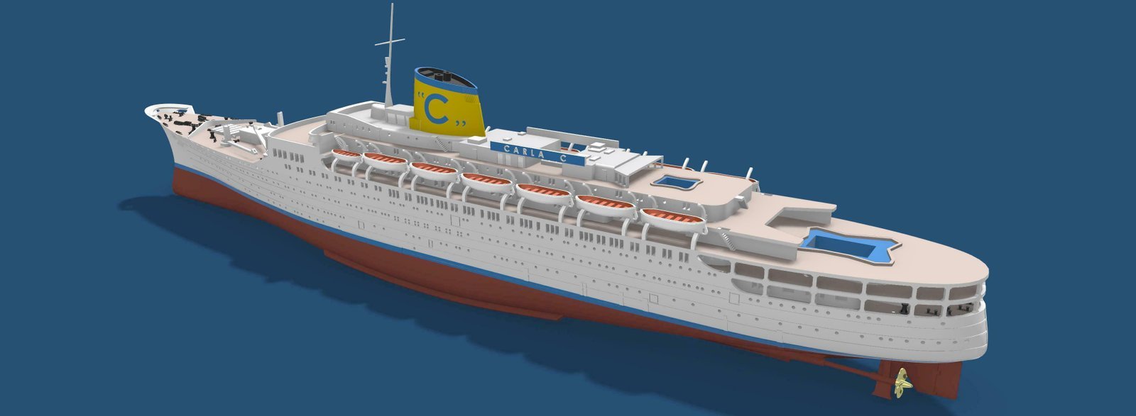CARLA C. Costa Line cruise ship print-ready model - Image 5