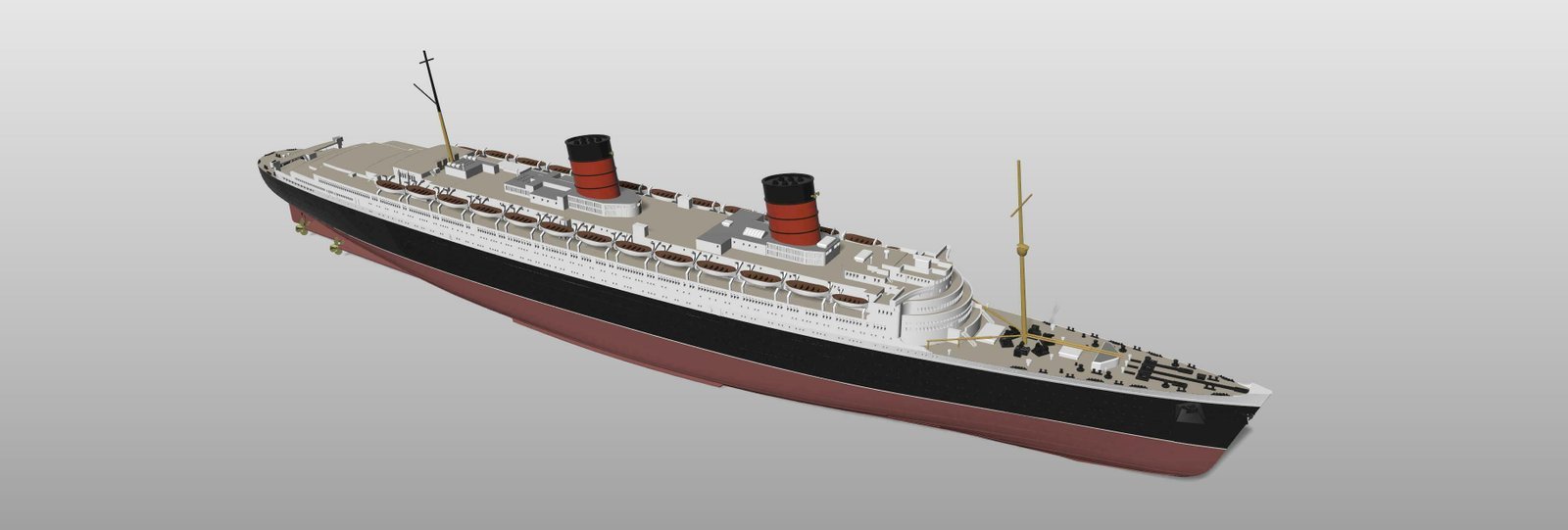 Cunard original RMS Queen Elizabeth ocean liner 3D print-ready model - Image 5