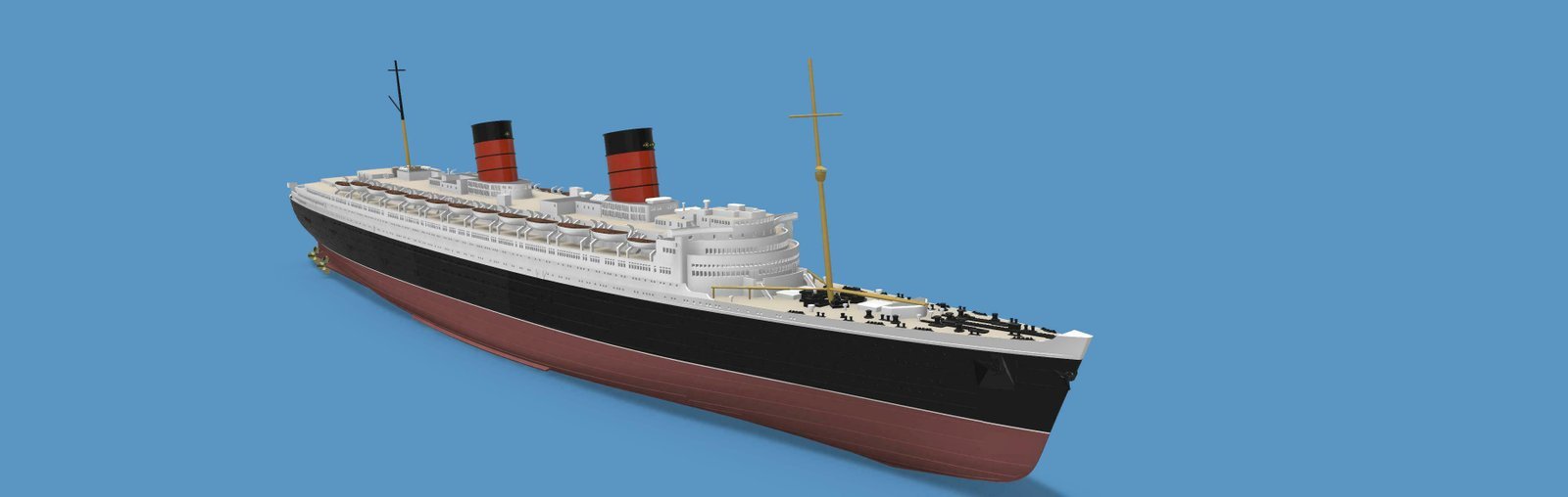 Cunard original RMS Queen Elizabeth ocean liner 3D print-ready model - Image 6