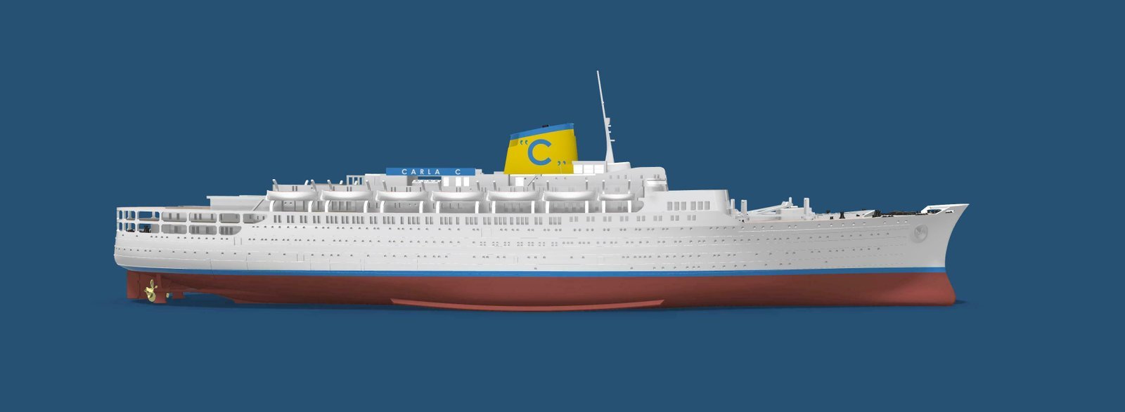 CARLA C. Costa Line cruise ship print-ready model - Image 7