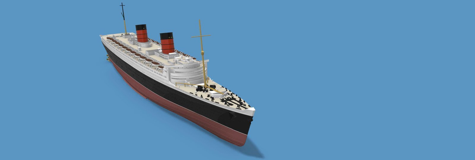 Cunard original RMS Queen Elizabeth ocean liner 3D print-ready model - Image 7