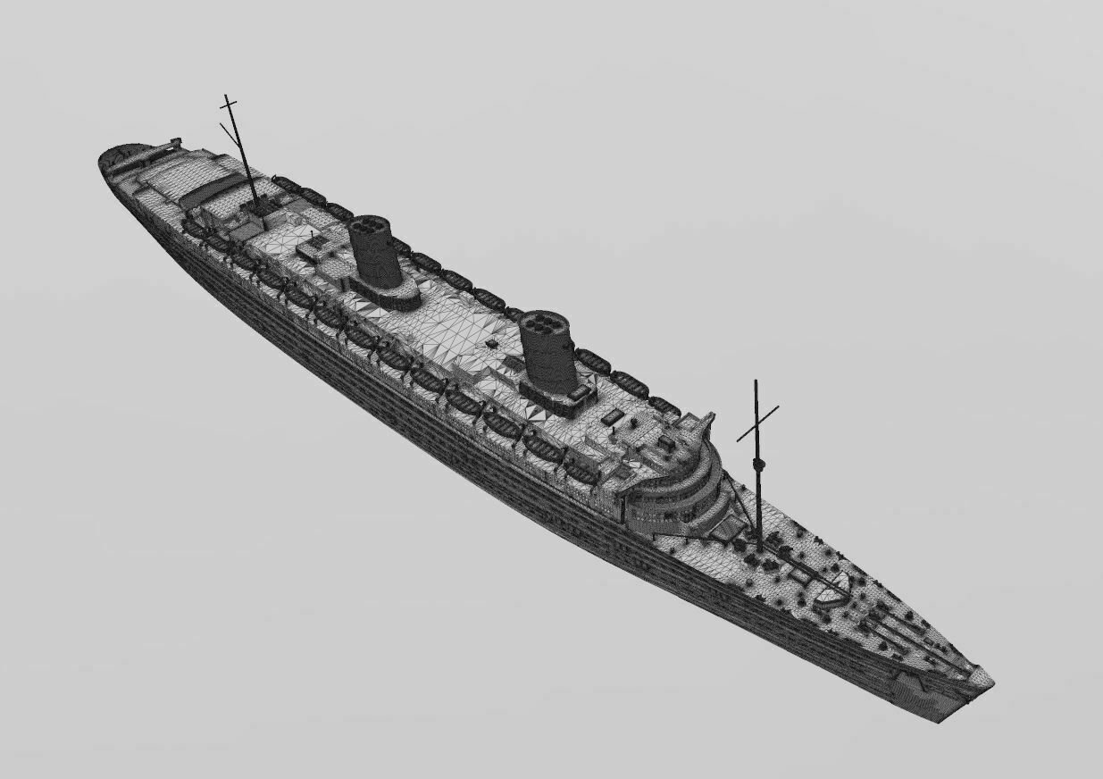 Cunard original RMS Queen Elizabeth ocean liner 3D print-ready model - Image 9