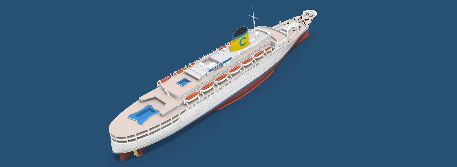 CARLA C. Costa Line cruise ship print-ready model - Image 9